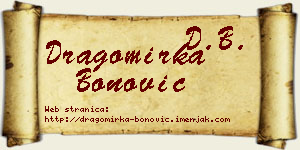 Dragomirka Bonović vizit kartica